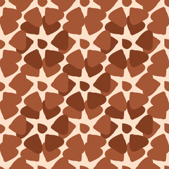 Giraffe fur seamless pattern, tropical animal skin texture.