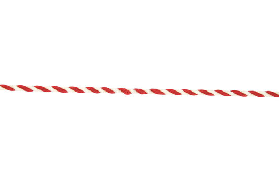 Red and white twine string into a long ball Stock Image #252966516