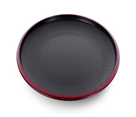 wood plate isolated on white background.