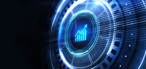 Business, Technology, Internet and network concept. Financial Graph. Stock Market chart. Forex Investment.
