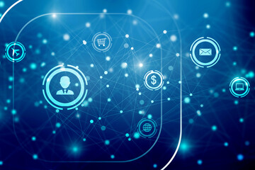 2D Digital Abstract Business Networking background