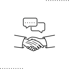 handshake vector icon in outline