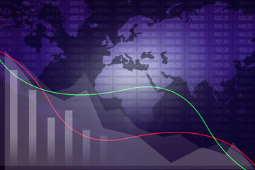 2d rendering Stock market online business concept. business Graph 