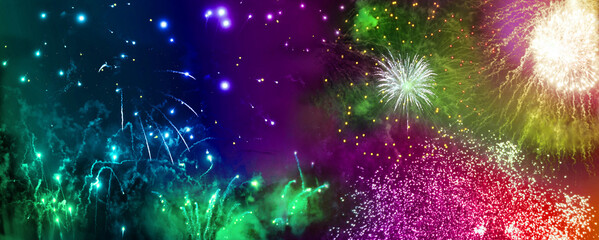 feuerwerk lichter glitzer banner bunt