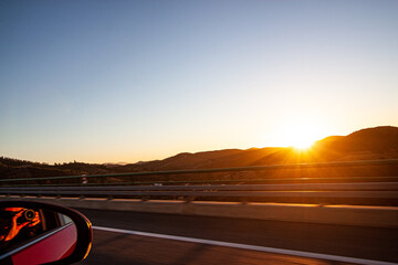 Golden Sunset on the road 
