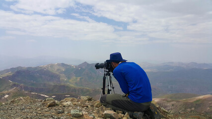 hiking in the mountains