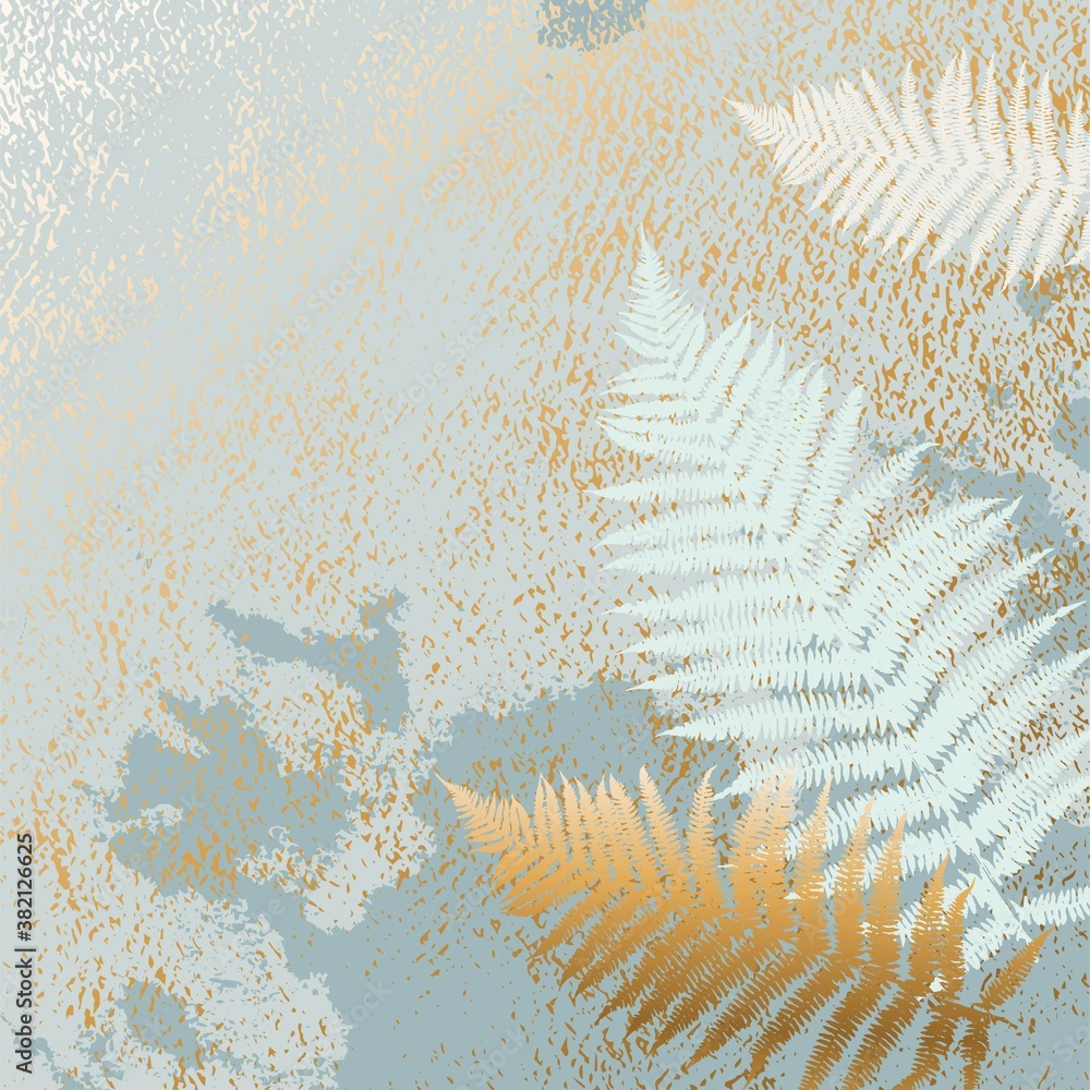 Poster vector texture background with fern for surface design