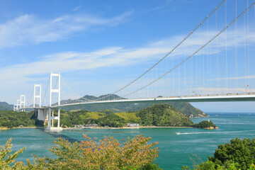 糸島公園からの来島海峡大橋