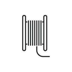Coil cable spool line icon. Wire Electric cable on a reel. Roll or steel cable routing Rope symbol. simple pictogram outline style. Vector illustration. Design on white background. EPS 10