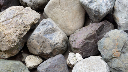 Background with different kinds of stones.