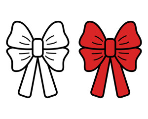 Bow icon on white background, vector illustration