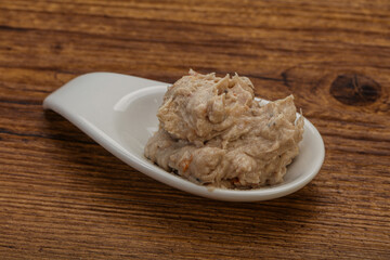 Herring butter spread in the bowl