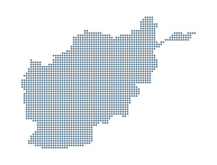Fototapeta na wymiar Afghanistan Map - Vector Pixel Solid Contour