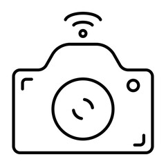 vector illustration of a symbol of the camera with wifi