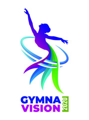 Colorful Abstract Gymnastic Logo Icon for Programs, Conference, Training, Competition