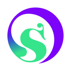 S and O Letter combined Round Shape Colorful Gradient Logo Icon