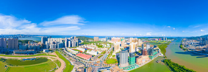 Aerial view of Taipa and Coloane Islands, Macau, China