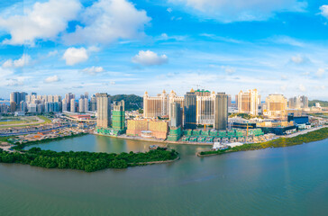Obraz premium Aerial view of Taipa and Coloane Islands, Macau, China