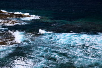 Eroded tall north west coast of Gran Canaria, Canary Islands, in Galdar municipality