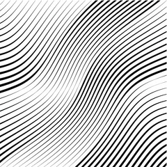 Abstract warped Diagonal Striped Background . Vector curved twisted slanting, waved lines texture
