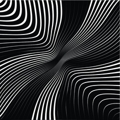Abstract warped Diagonal Striped Background . Vector curved twisted slanting, waved lines texture
