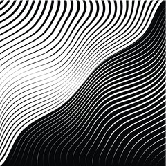 Abstract warped Diagonal Striped Background . Vector curved twisted slanting, waved lines texture
