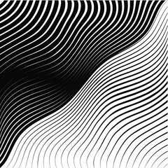 Abstract warped Diagonal Striped Background . Vector curved twisted slanting, waved lines texture
