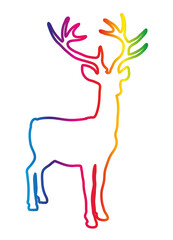 Umriss eines leuchtenden REGENBOGEN HIRSCH
