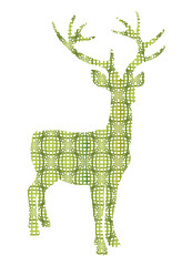 Obraz premium grün gemusterter Hirsch für Weihnachten