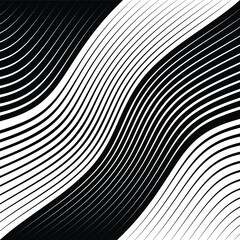 Abstract warped Diagonal Striped Background . Vector curved twisted slanting, waved lines texture

