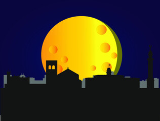 Fototapeta premium Trieste city skyline in Italy