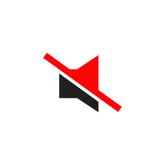 No Sound, No Voice or Mute icon logo design template