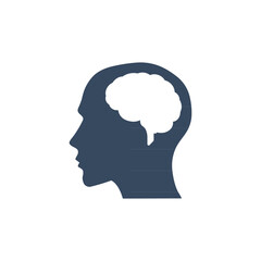 Head with brain vector icon