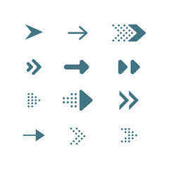 Set of modern arrows for graphic and web design