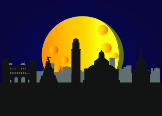 Fototapeta premium Turin city skyline in Italy