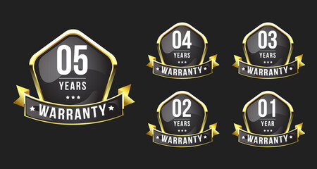 Seal gold badges and labels premium quality warranty