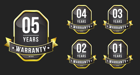 Seal gold badges and labels premium quality warranty