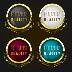 Seal gold badges and labels premium quality