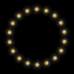 Abstract round gold frame. Festive banner. Vector illustration.