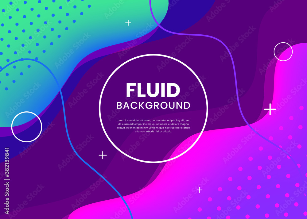 Poster realistic abstract 3d poster with fluid shapes on colorful background . isolated vector elements