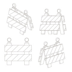 Road sign under construction. Fine lines