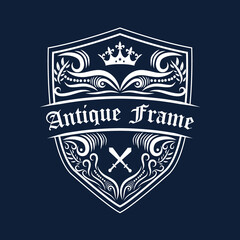 Antique Royal luxury frame vintage logo template vector