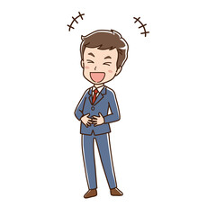 Illustration of a man laughing out loud