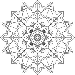Easy Mandala coloring book simple and basic for beginners, seniors and children. Set of Mehndi flower pattern for Henna drawing and tattoo. Decoration in ethnic oriental, Indian style.