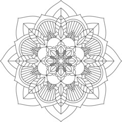 Easy Mandala coloring book simple and basic for beginners, seniors and children. Set of Mehndi flower pattern for Henna drawing and tattoo. Decoration in ethnic oriental, Indian style.