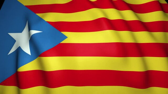 Waving realistic Catalonia background. Loop animation