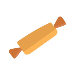 Delicious long yellow flat candy flapper. Minimalistic style vector illustration. Design element for a mobile game, a collection of items on the theme of heluin. Vector graphics are easy to animate