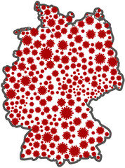 Corona Deutschland-Karte mit Kontur