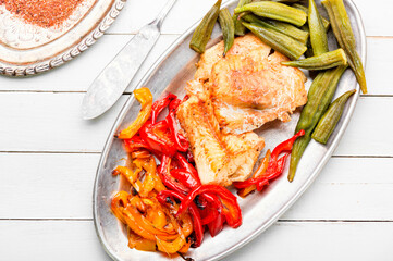 Baked fish with vegetables