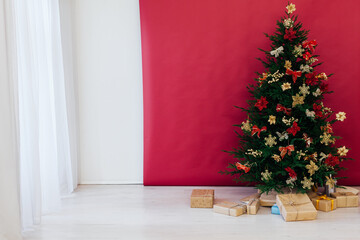 Shiny Decorated christmas tree with christmas baubles